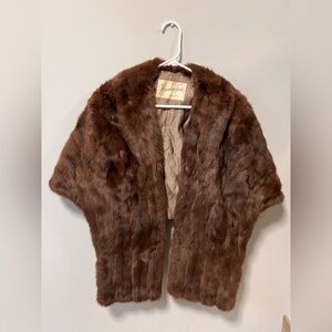 Vintage Brown Mink Fur Stole / Shrug